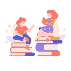 To personer med bøger